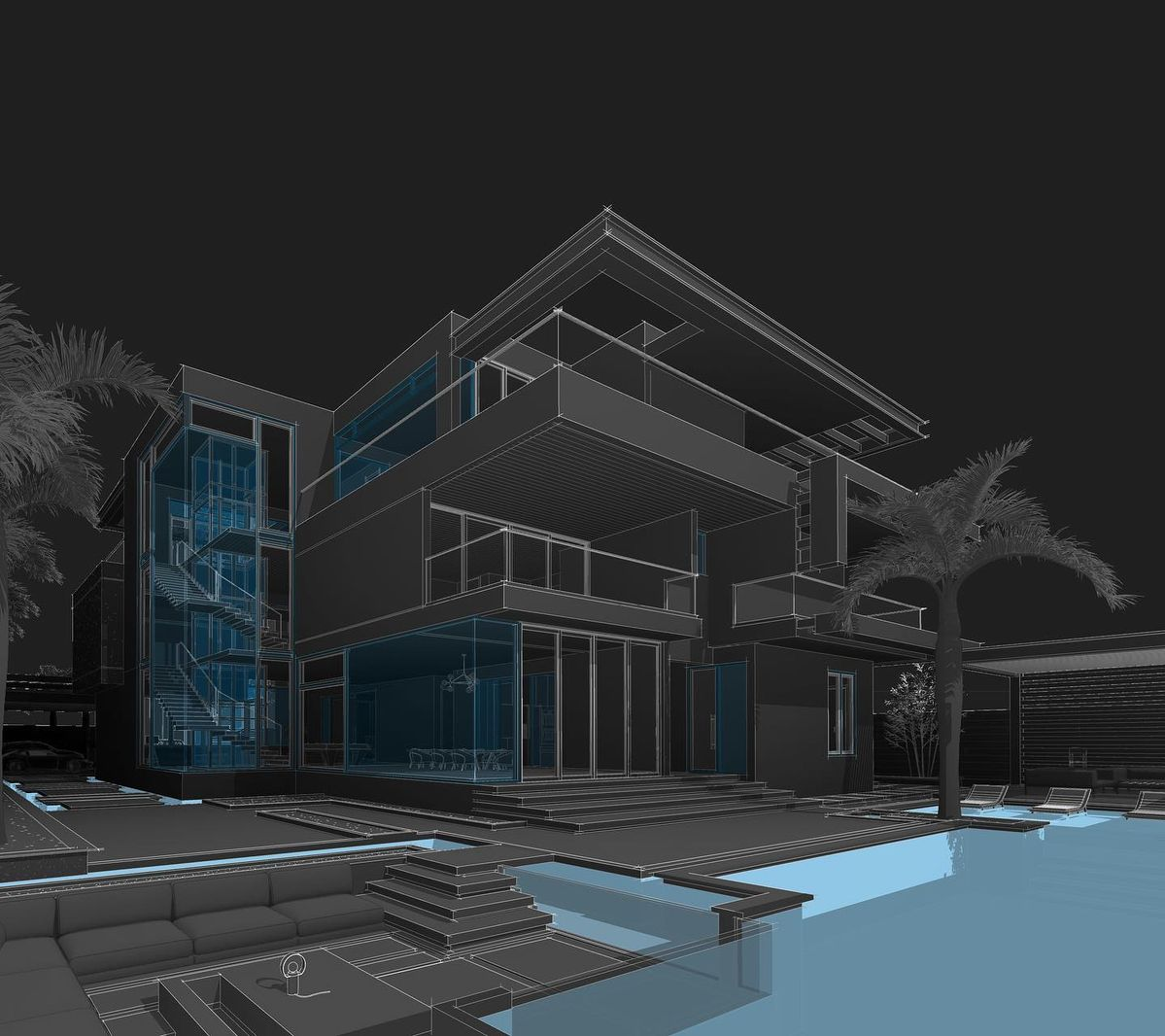 Dark architectural model