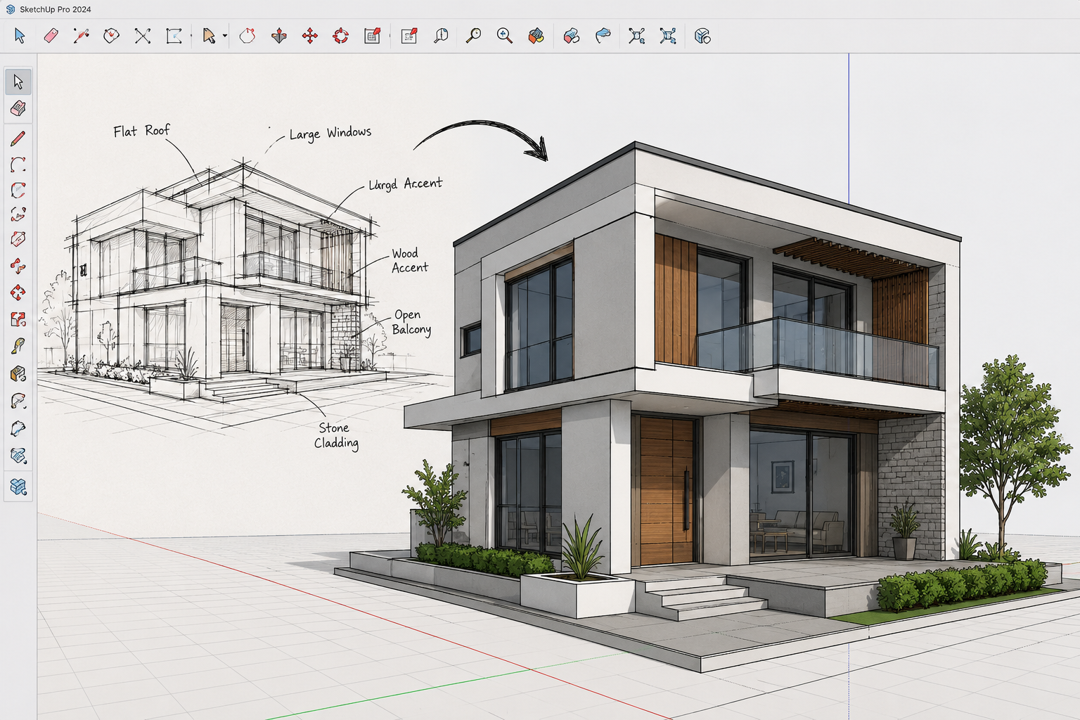 SketchUp architectural visualization